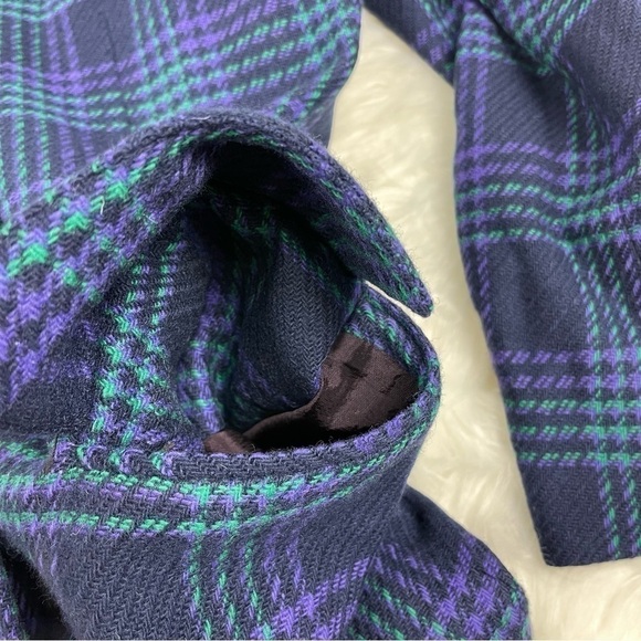 VINTAGE Jeremy Scott Double Breasted Plaid Wool Blazer - Picture 6 of 10